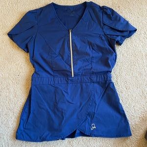 Jaanuu Peplum Scrub Top